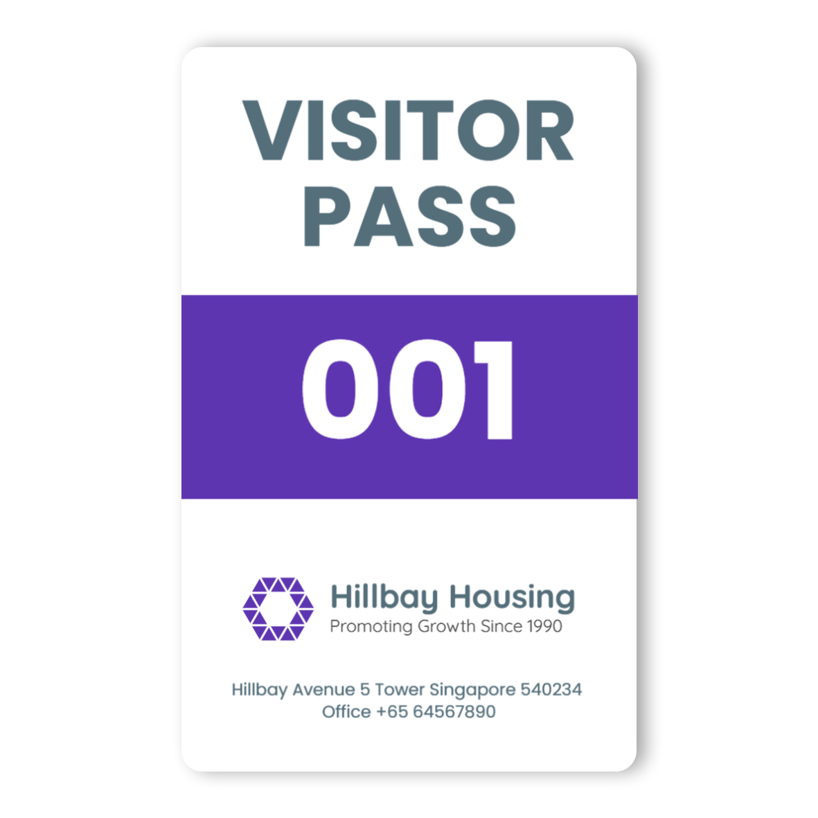 Visitor Pass Purple Plastic Card Printing Print ID Cards